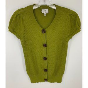 Milly Green Sweater with Brown Buttons Size SP